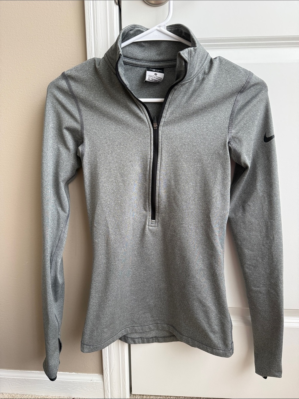 Nike Heather Gray Quarter-Zip Athletic Pullover